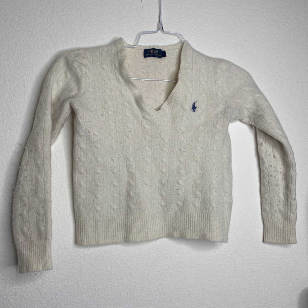 White Polo, crop-top pullover -